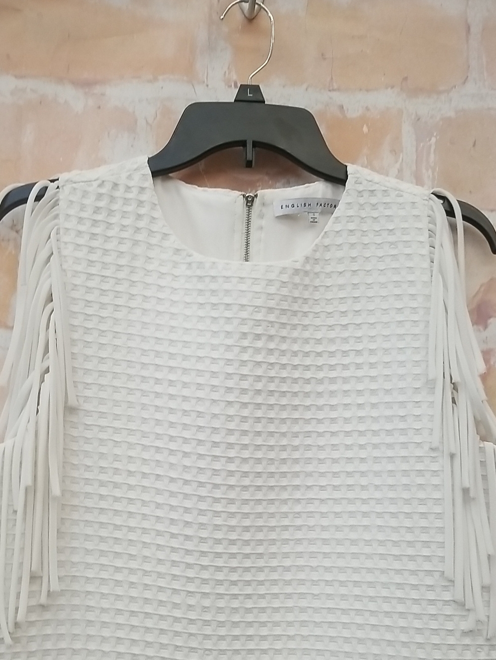 English Factory White Sleeveless Fringe Mini Dress - Picture 2 of 7